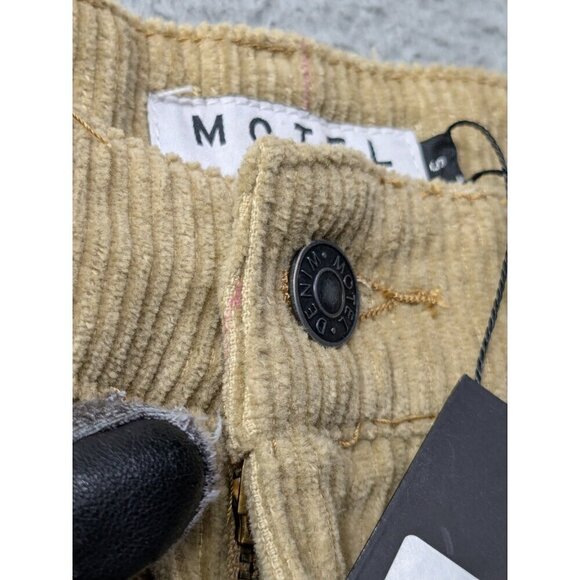 Motel Denim Corduroy Pants Womens Small S 31L Parallel Trouser Cords Tan Sand - Picture 8 of 15